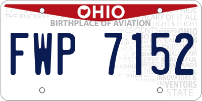 OH license plate FWP7152