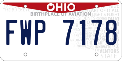 OH license plate FWP7178
