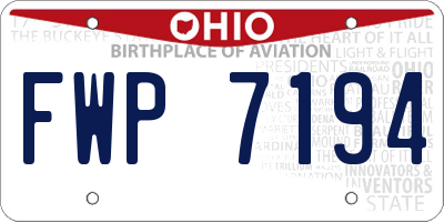 OH license plate FWP7194