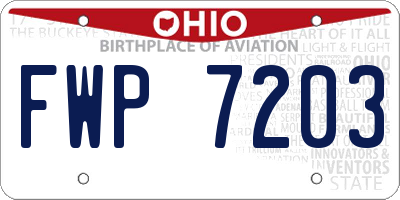 OH license plate FWP7203