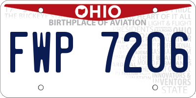 OH license plate FWP7206