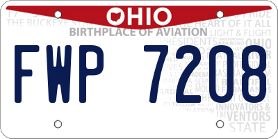 OH license plate FWP7208