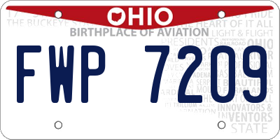 OH license plate FWP7209