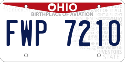OH license plate FWP7210