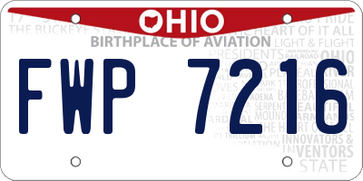 OH license plate FWP7216