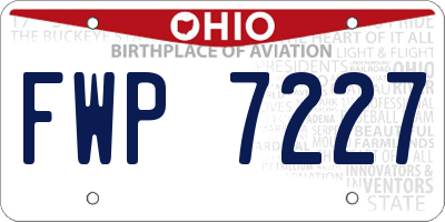 OH license plate FWP7227