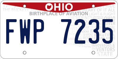 OH license plate FWP7235