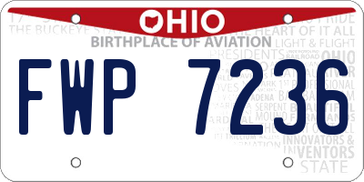 OH license plate FWP7236