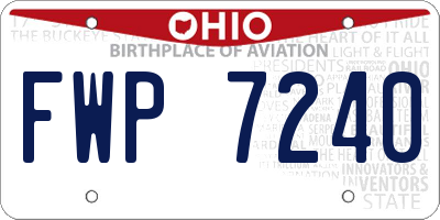 OH license plate FWP7240