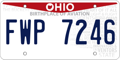 OH license plate FWP7246