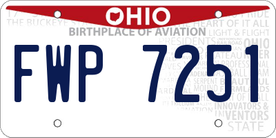 OH license plate FWP7251