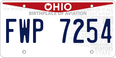 OH license plate FWP7254