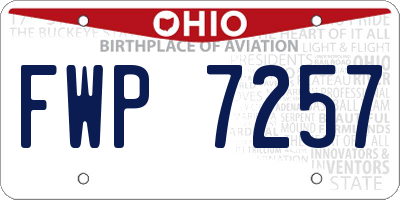 OH license plate FWP7257