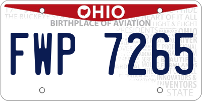OH license plate FWP7265