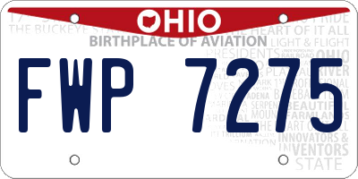 OH license plate FWP7275