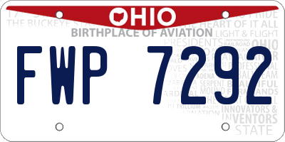 OH license plate FWP7292