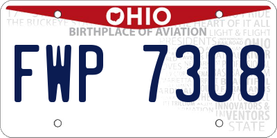 OH license plate FWP7308