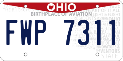 OH license plate FWP7311