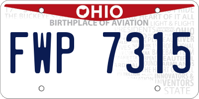 OH license plate FWP7315