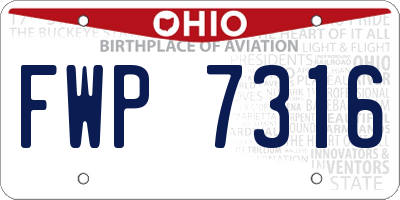 OH license plate FWP7316