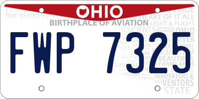 OH license plate FWP7325