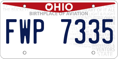 OH license plate FWP7335