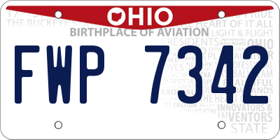 OH license plate FWP7342