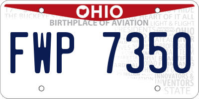 OH license plate FWP7350