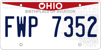 OH license plate FWP7352