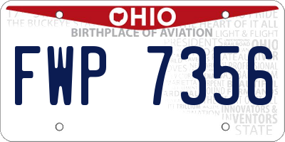 OH license plate FWP7356