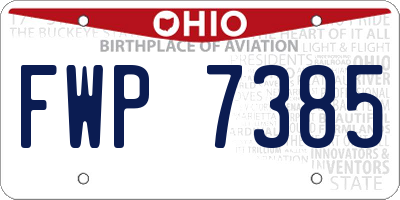 OH license plate FWP7385