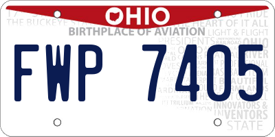 OH license plate FWP7405