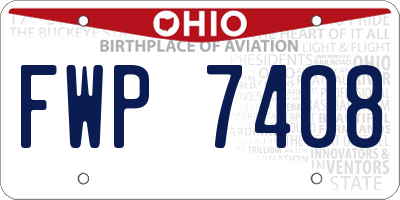 OH license plate FWP7408