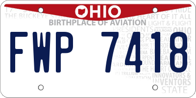 OH license plate FWP7418