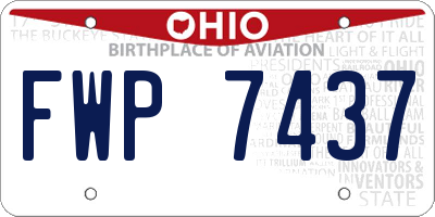 OH license plate FWP7437