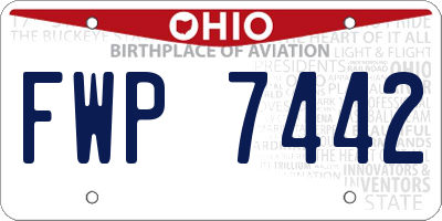 OH license plate FWP7442