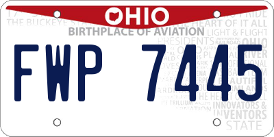 OH license plate FWP7445
