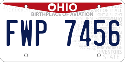 OH license plate FWP7456