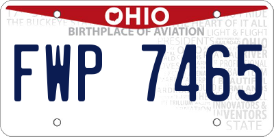 OH license plate FWP7465