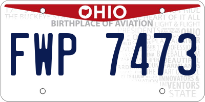 OH license plate FWP7473