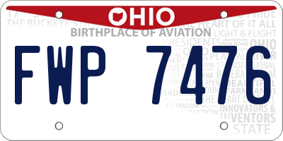 OH license plate FWP7476