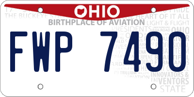 OH license plate FWP7490