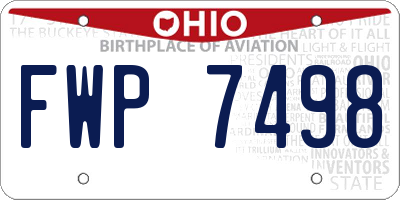 OH license plate FWP7498