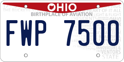 OH license plate FWP7500