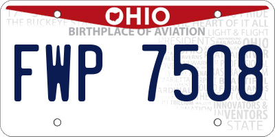 OH license plate FWP7508