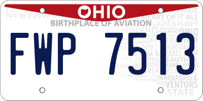 OH license plate FWP7513