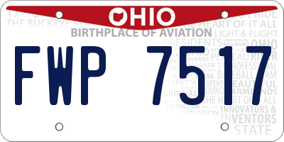 OH license plate FWP7517