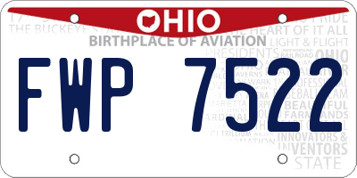 OH license plate FWP7522