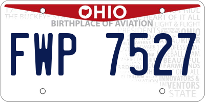 OH license plate FWP7527