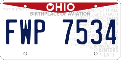 OH license plate FWP7534